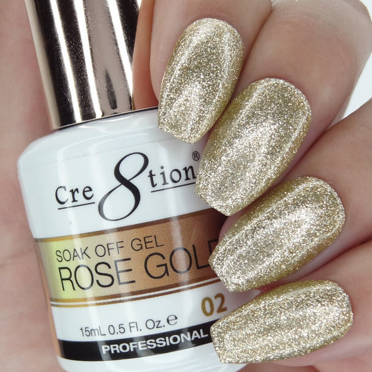 Cre8tion Rose Gold Soak Off Gel 0.5oz - 02