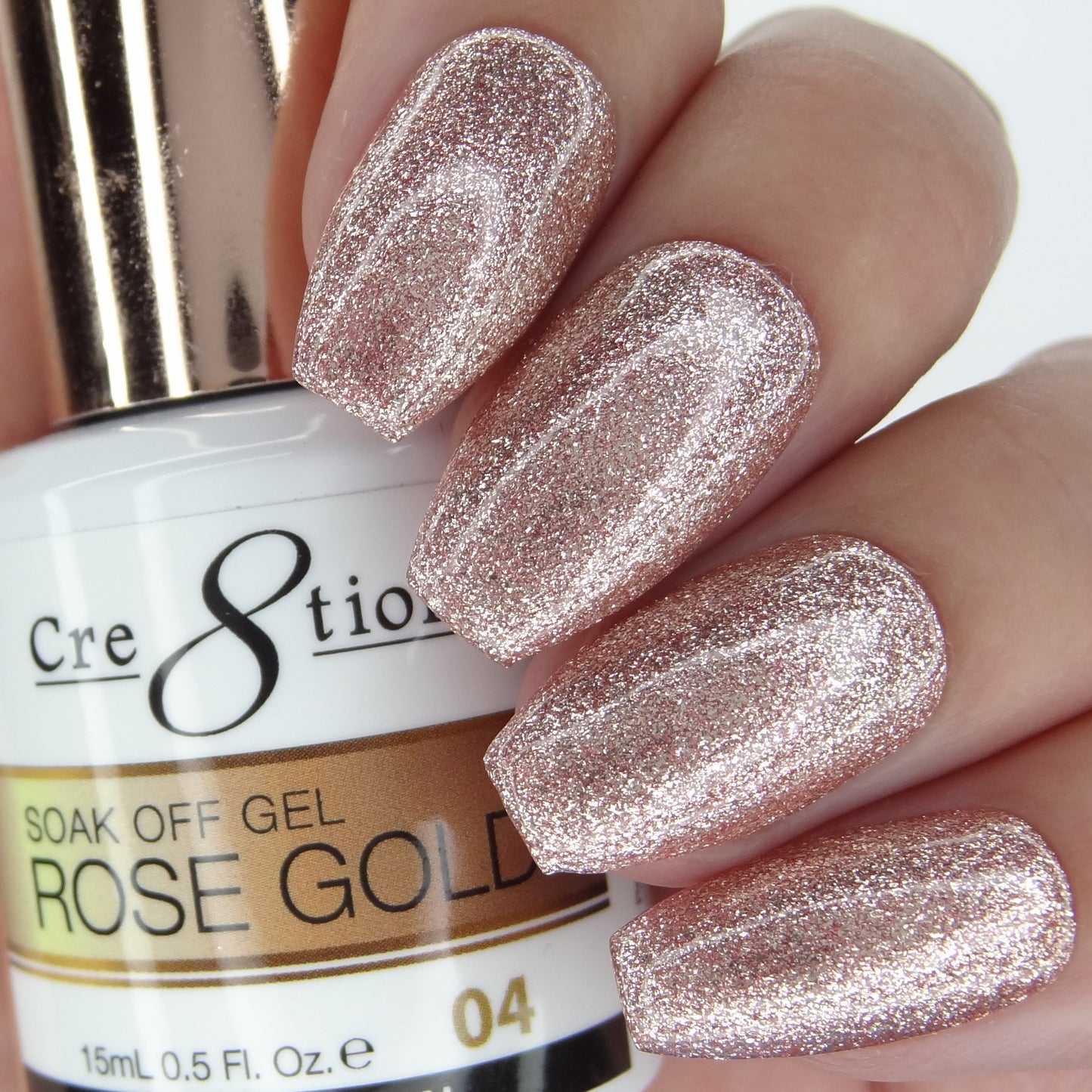 Cre8tion Rose Gold Soak Off Gel 0.5oz - 04