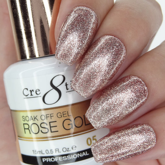 Cre8tion Rose Gold Soak Off Gel 0.5oz - 05