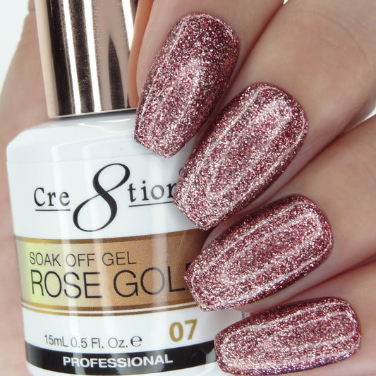 Cre8tion Rose Gold Soak Off Gel 0.5oz - 07