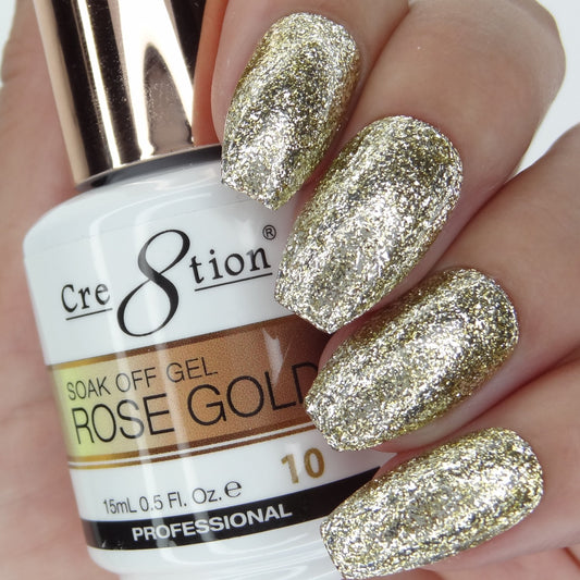 Cre8tion Rose Gold Soak Off Gel 0.5oz - 10