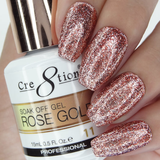 Cre8tion Rose Gold Soak Off Gel 0.5oz - 11