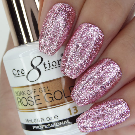 Cre8tion Rose Gold Soak Off Gel 0.5oz -13