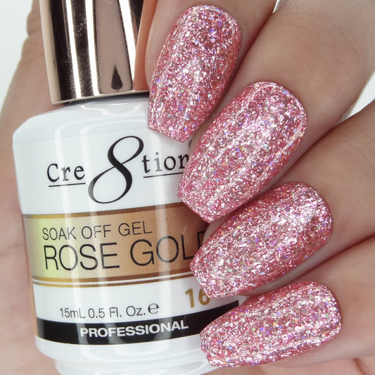 Cre8tion Rose Gold Soak Off Gel 0.5oz -16