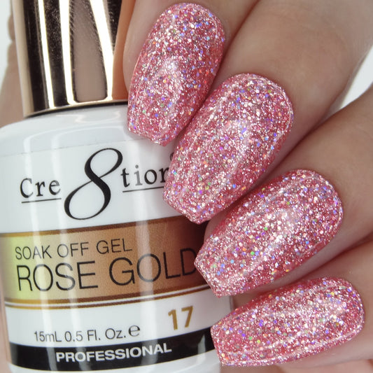 Cre8tion Rose Gold Soak Off Gel 0.5oz -17