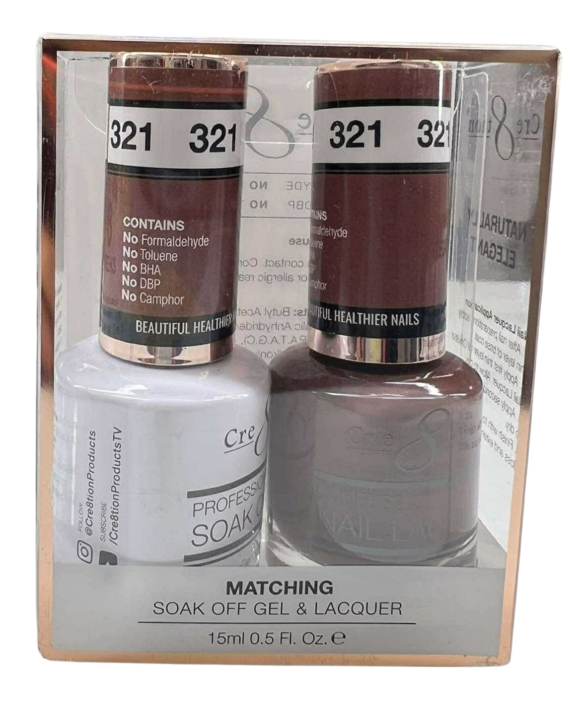 Cre8tion Duo | Matching Color Gel & Nail Lacquer - #321