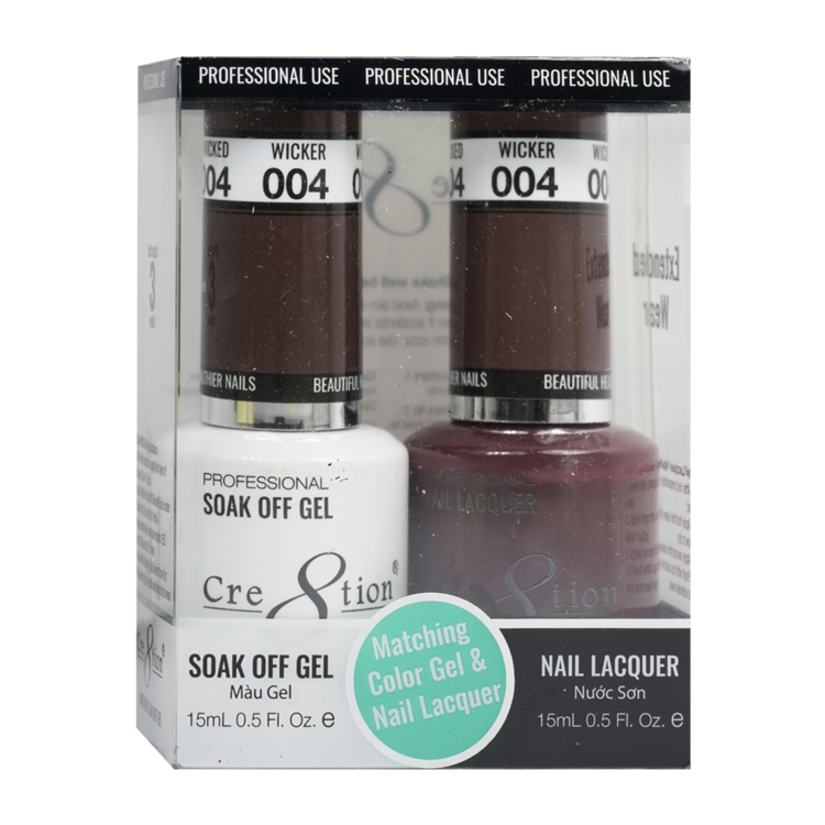 Cre8tion Duo | Matching Color Gel & Nail Lacquer #004 Wicker