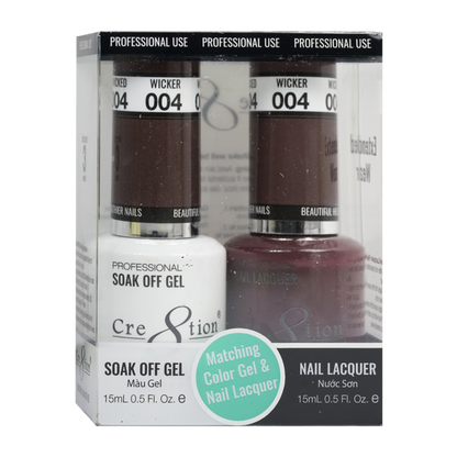 Cre8tion Duo | Matching Color Gel & Nail Lacquer #004 Wicker