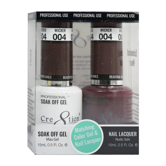 Cre8tion Duo | Matching Color Gel & Nail Lacquer #004 Wicker