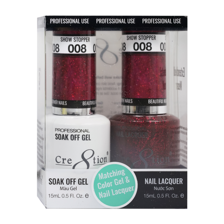 Cre8tion Duo | Matching Color Gel & Nail Lacquer #008 Show Stopper