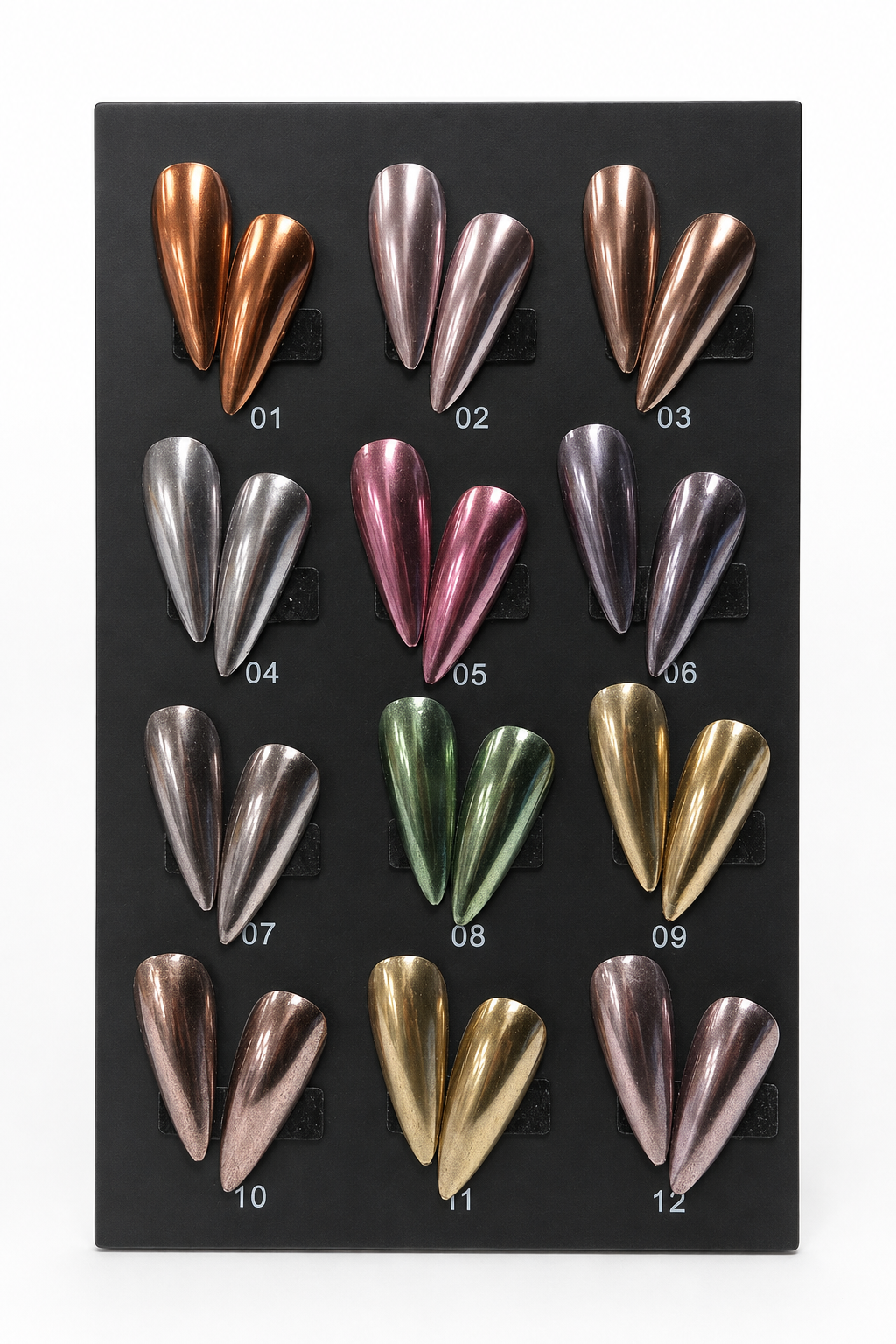 MULTI- COLOR CHROME NAIL POWDER - 12colors/set