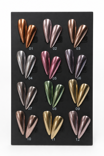 MULTI- COLOR CHROME NAIL POWDER - 12colors/set