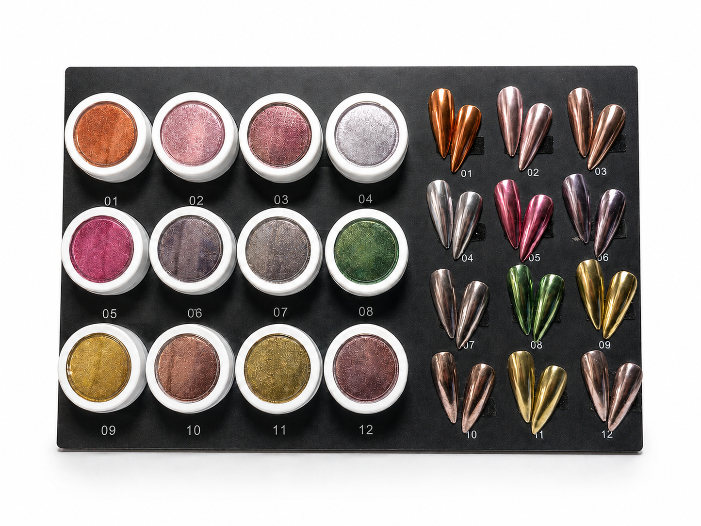 MULTI- COLOR CHROME NAIL POWDER - 12colors/set
