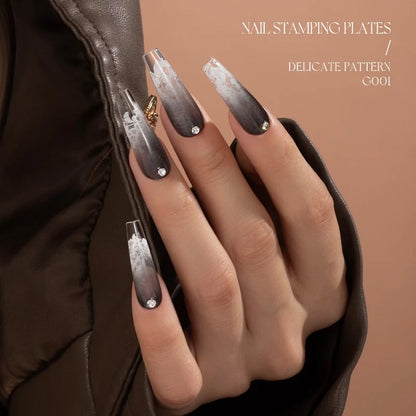 Gulauri - Nail Stamping Plates - Delicate Pattern 001