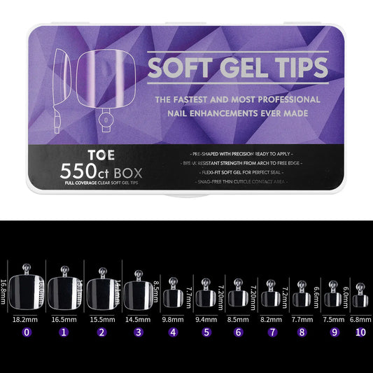 Toe Soft Gel Tips - 550CT Box