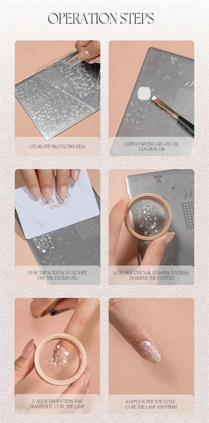Gulauri - Nail Stamping Plates - Delicate Pattern 001
