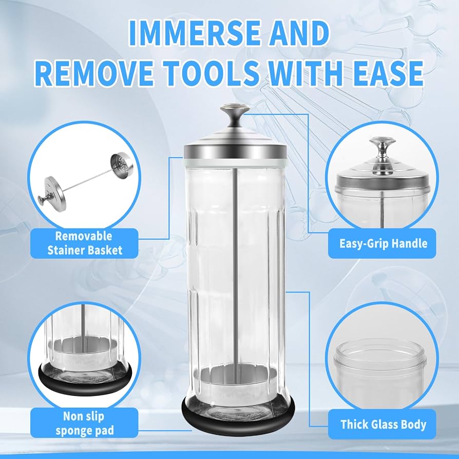 Glass Sterilizer Jar Large 1200ML