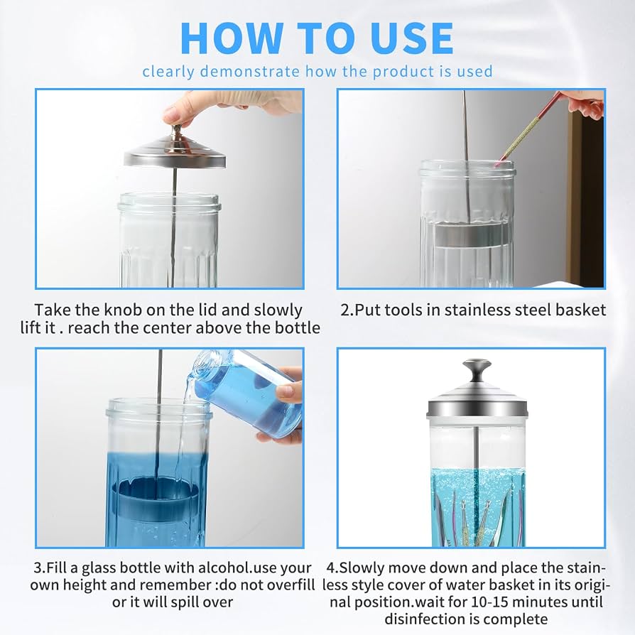 Glass Sterilizer Jar Large 1200ML