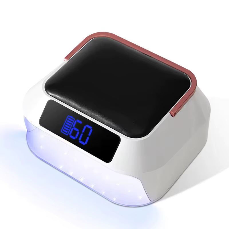 White Hybrid UV/LEDs Nail Lamp with Black Pillow top