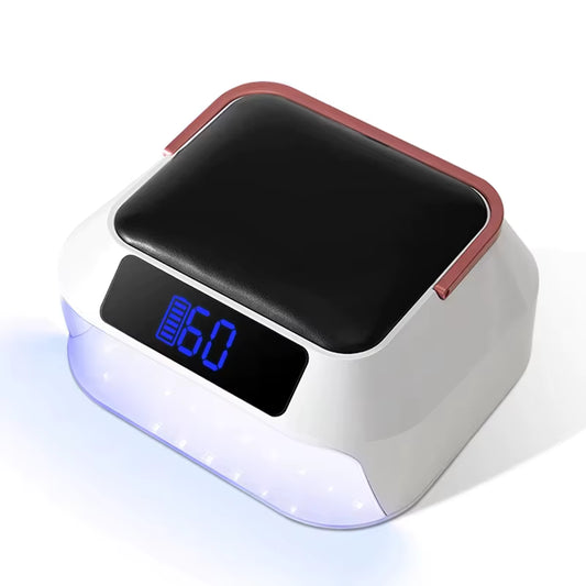 White Hybrid UV/LEDs Nail Lamp with Black Pillow top