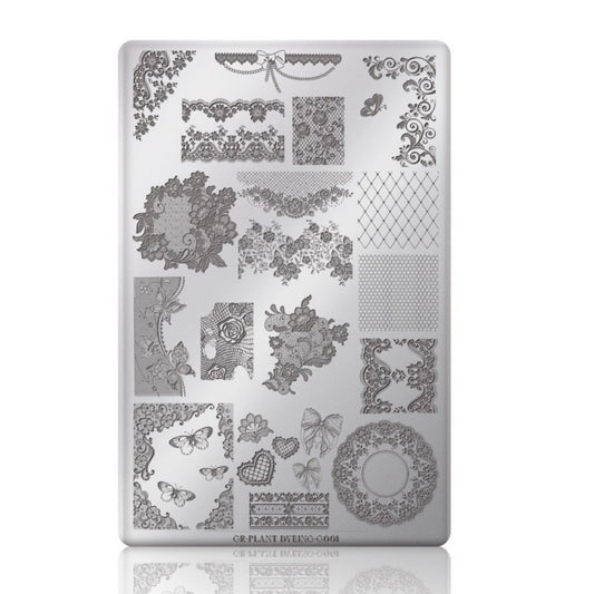 Gulauri - Nail Stamping Plates - Delicate Pattern 001