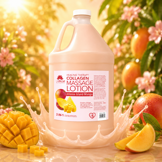 La Palm | Healing Therapy Massage Lotion - INTENSE ISLAND MANGO- 1 Gallon
