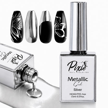 PIXIE | SILVER METALLIC GEL HEMA/TPO-free - 15ml