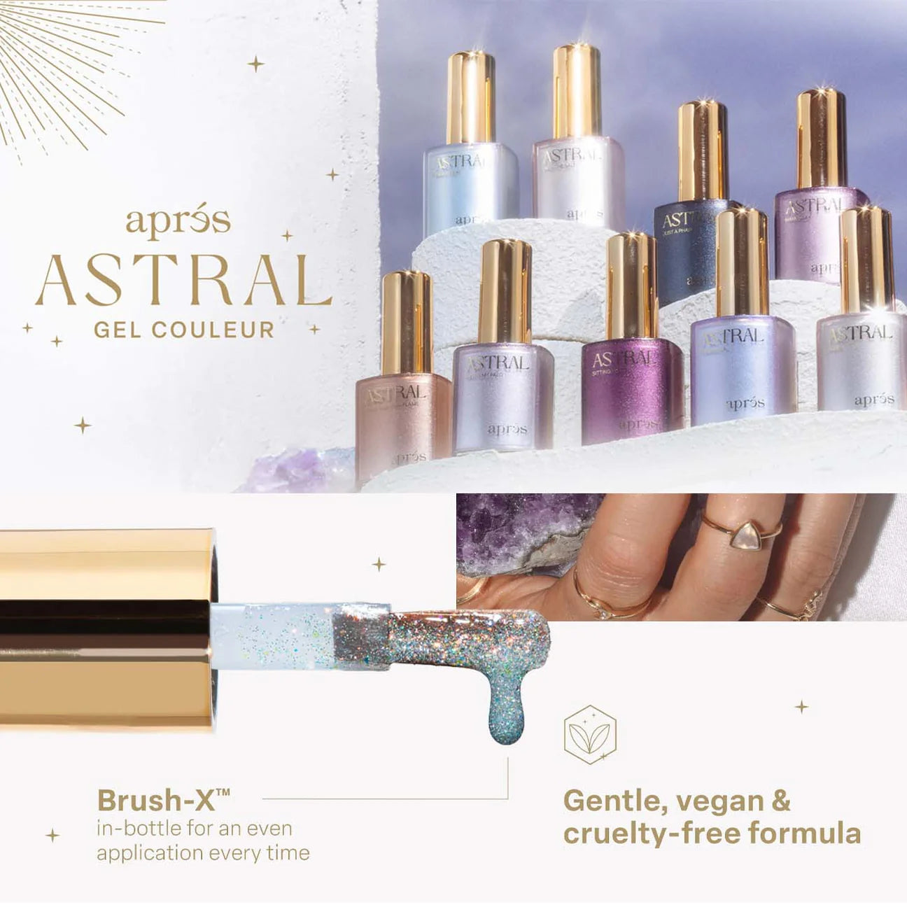 APRES | Astral Gel (HEMA-Free & TPO-Free) - FG02 (10ml) Pass The Salt - Flash Glitter