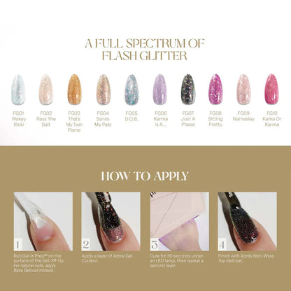 APRES | Astral Gel (HEMA-Free & TPO-Free) - FG01 (10ml) Wakey Reiki - Flash Glitter