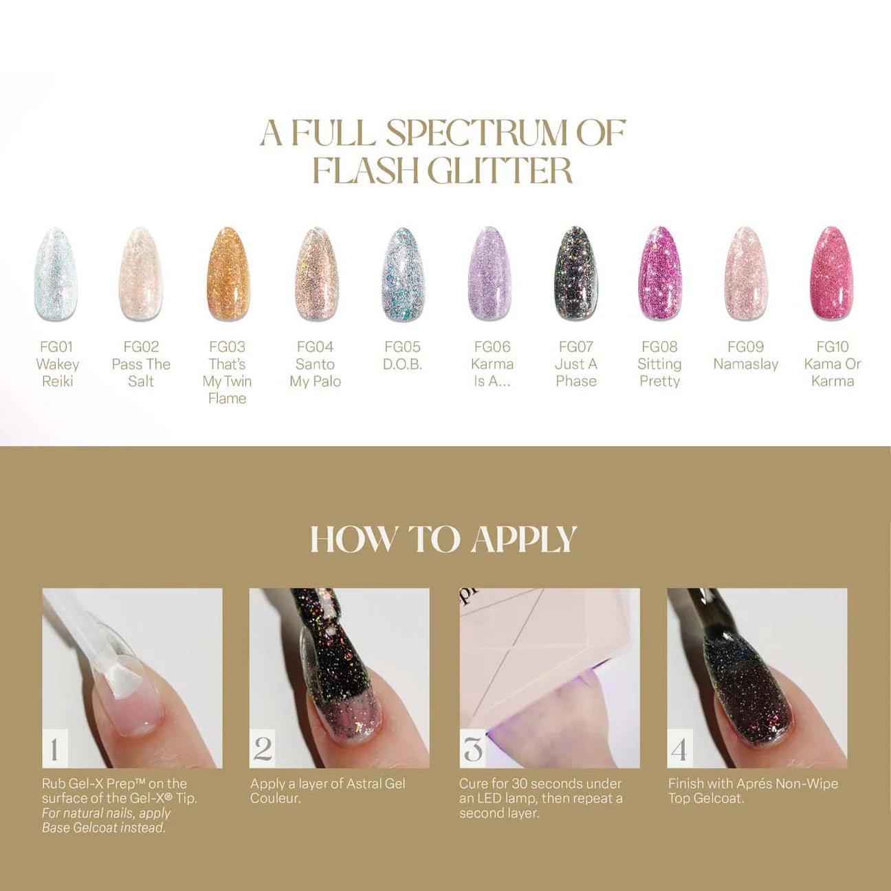 APRES | Astral Gel (HEMA-Free & TPO-Free) - FG02 (10ml) Pass The Salt - Flash Glitter