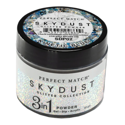 Lechat - SkyDust Glitter Powder - SDP02 Kinetic Blue 1.5 oz