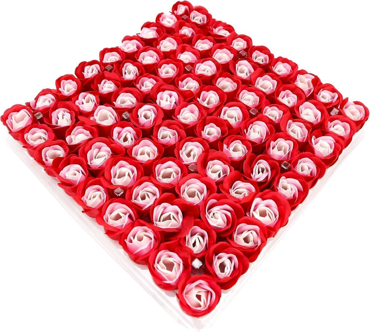 Manicure Pedicure Bath Soap Rose Flower Nail Hand & Feet - Multi Red - 81pcs
