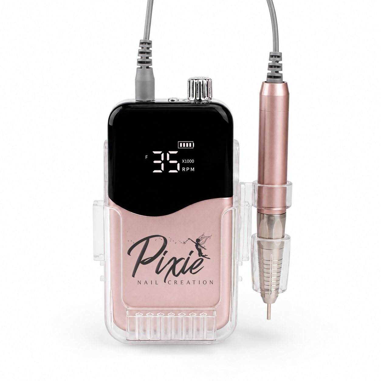 Nail Drill Machine - 35000 RPM Portable Cordless Rechargeable - Light Rose Gold