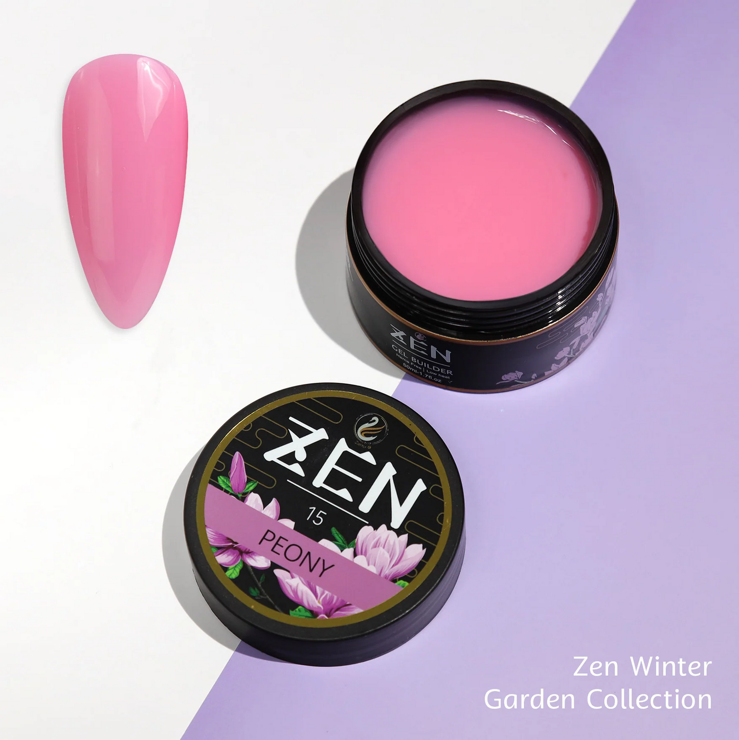KaZEN| Builder Hard Gel -#15 Peony - Winter Garden Collection - 50ml