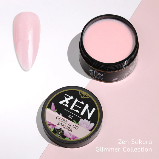 KaZEN| Builder Hard Gel -#44 Glow&Go sakura - Sakura Glimmer Collection - 50ml
