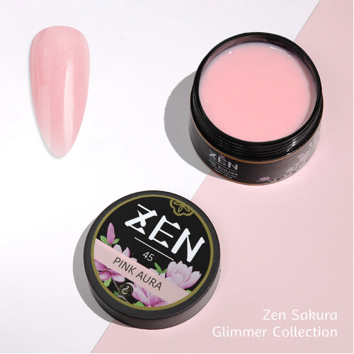 KaZEN| Builder Hard Gel -#45 Pink Aura - Sakura Glimmer Collection - 50ml
