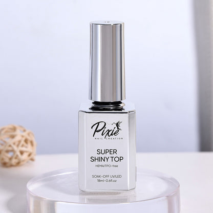 PIXIE | SUPER SHINY NO WIPE TOP COAT REFILL BUNDLE 250ml + FREE 4x15ml (HEMA/TPO-free)