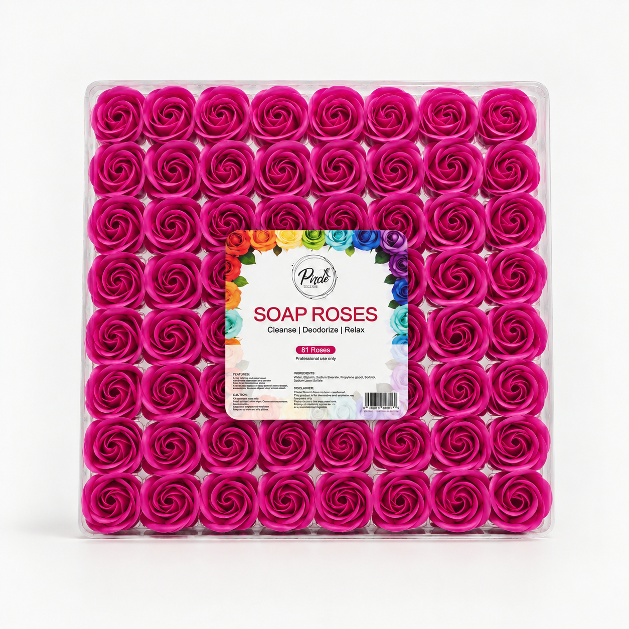 Manicure Pedicure Bath Soap Rose Flower Nail Hand & Feet - Hot Pink - 81pcs