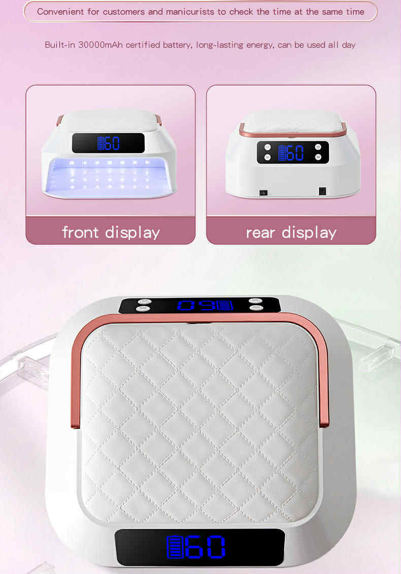 White Hybrid UV/LEDs Nail Lamp with Black Pillow top