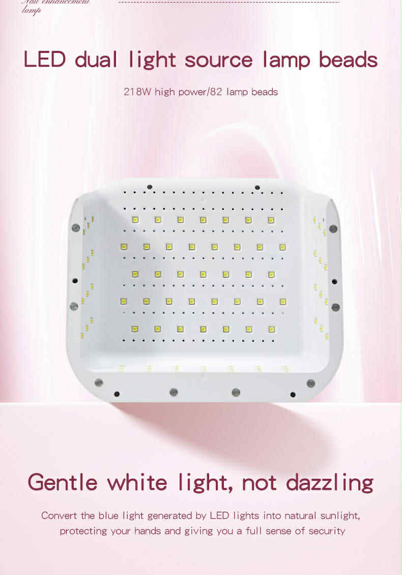 White Hybrid UV/LEDs Nail Lamp with Black Pillow top