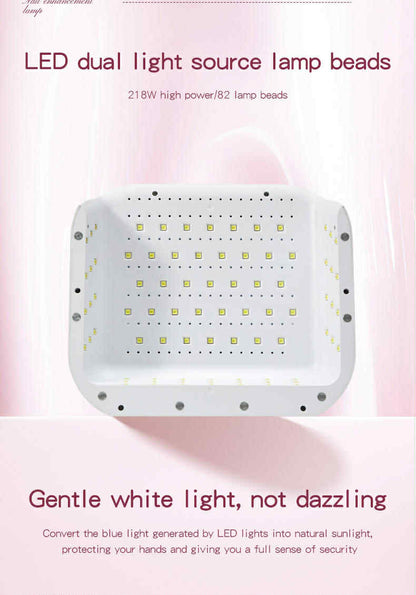 White Hybrid UV/LEDs Nail Lamp with Black Pillow top