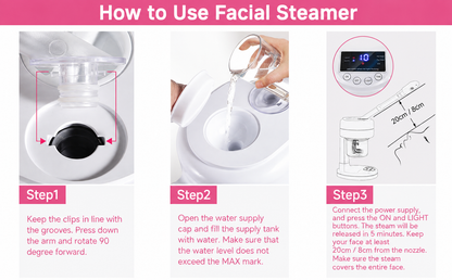 Table Top Mini Facial Steamer with Extendable Arm & Digital Control - P102