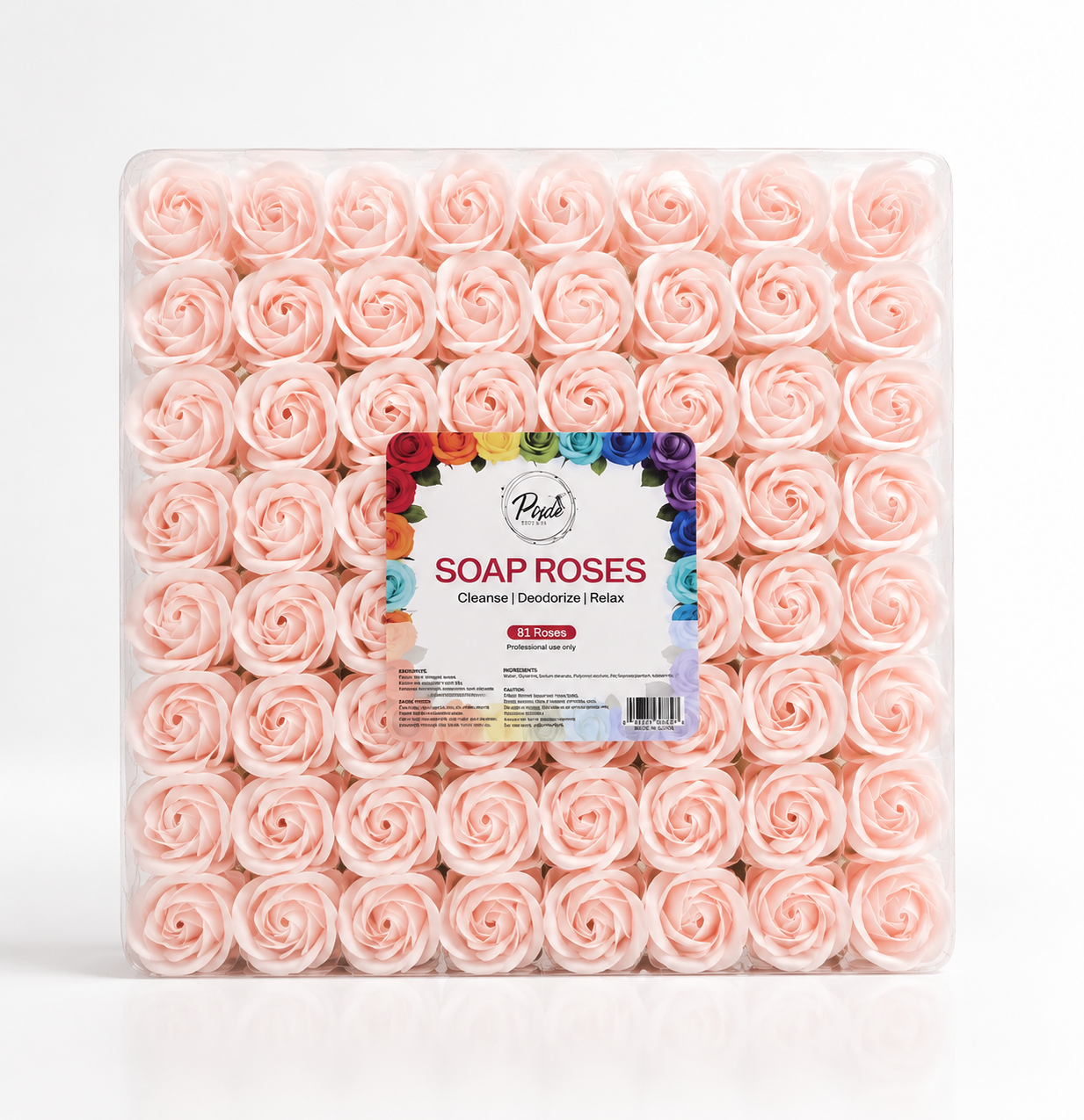 Manicure Pedicure Bath Soap Rose Flower Nail Hand & Feet - Light Pink - 81pcs