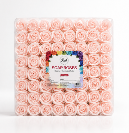 Manicure Pedicure Bath Soap Rose Flower Nail Hand & Feet - Light Pink - 81pcs