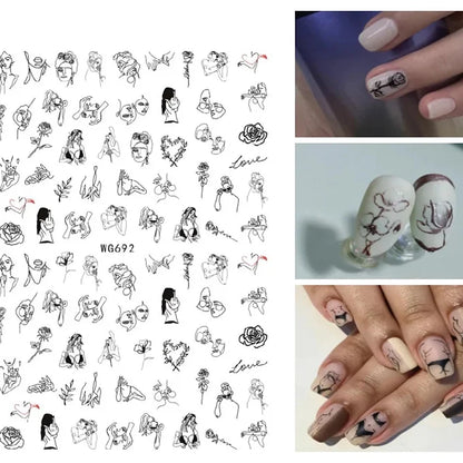 Geometry Face Nail sticker