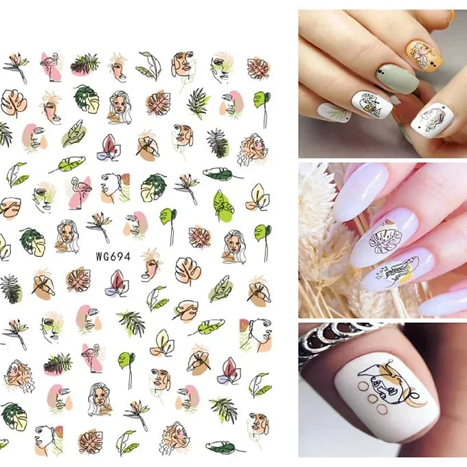 Geometry Face Nail sticker