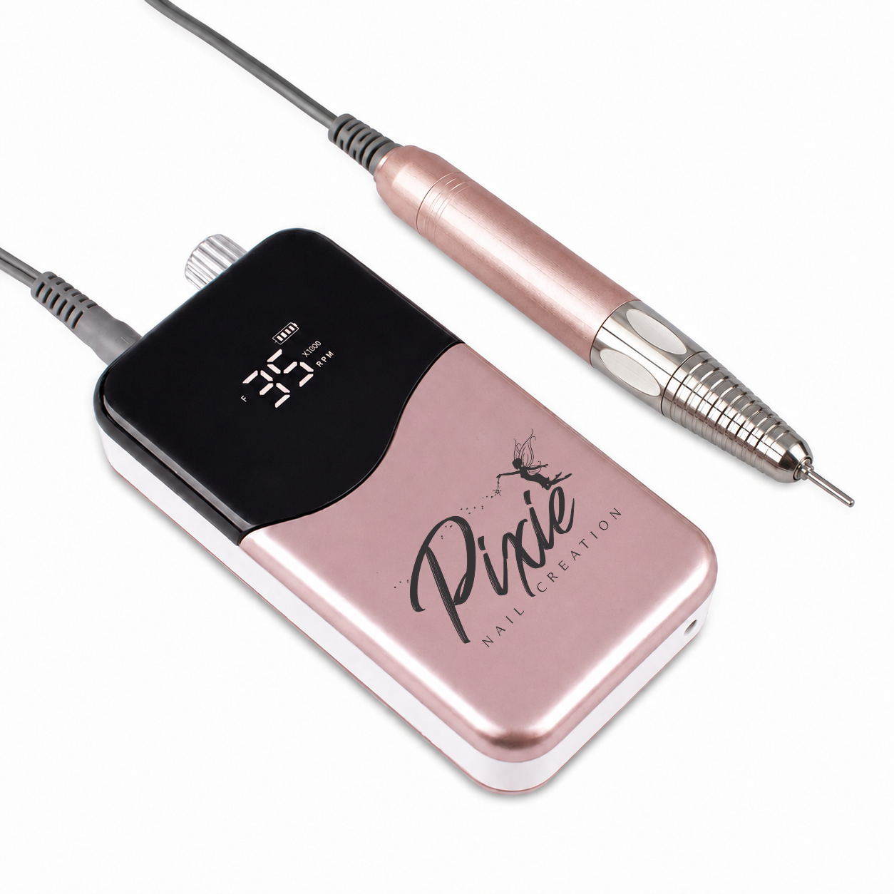 Nail Drill Machine - 35000 RPM Portable Cordless Rechargeable - Light Rose Gold