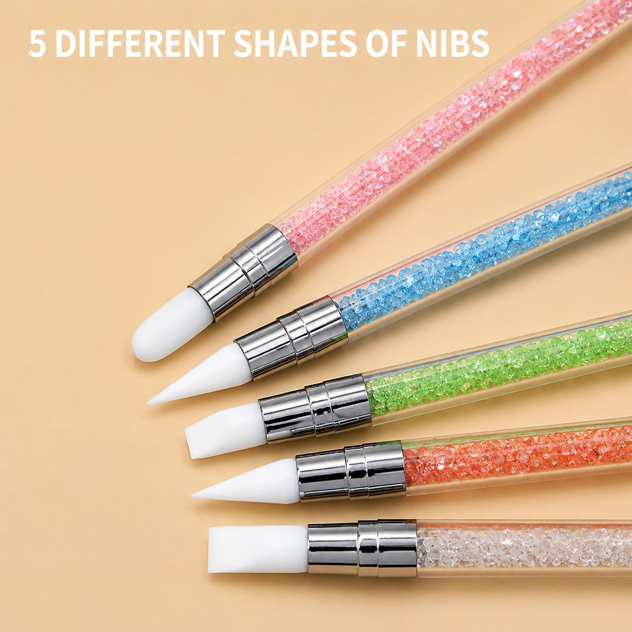 Double Ended Silicone Nail Art Tools 5pcs