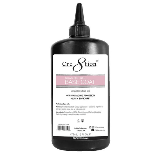 Cre8tion Soak Off Gel Base Coat 16oz (473 ml) *REFILL*