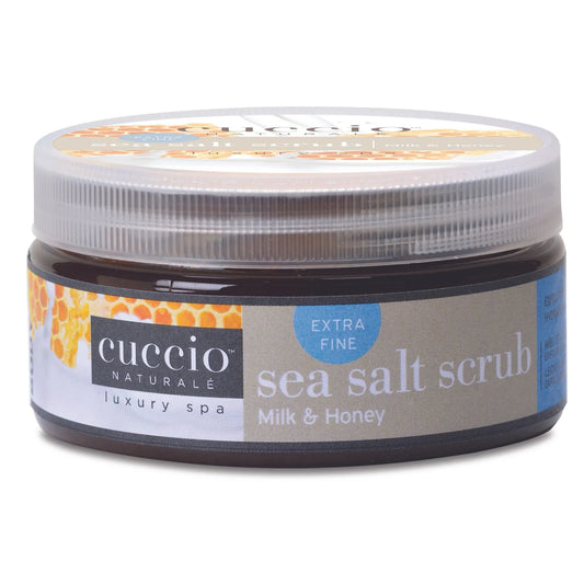 CUCCIO EXTRA FINE SEA SALT SCRUB - MILK & HONEY -8OZ